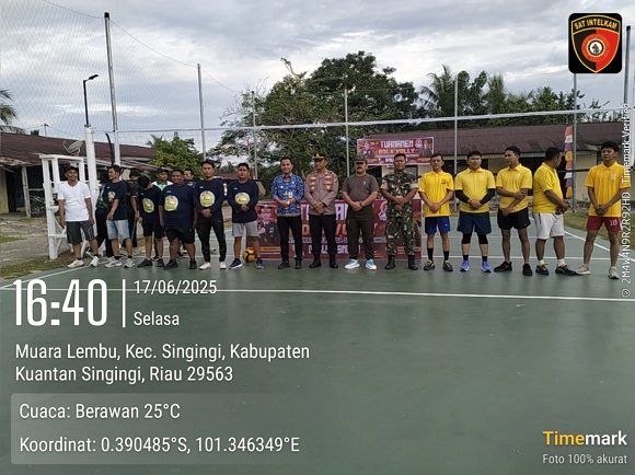 HUT Bhayangkara ke-79, Polsek Singingi Gelar Turnamen Bola Voli Antarinstansi