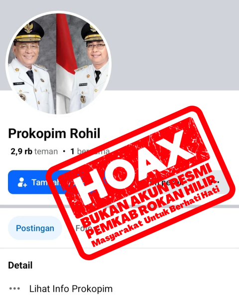 Waspada Muncul Akun Palsu Mengatasnamakan Prokopim Rohil, Jangan Sampai Tertipu