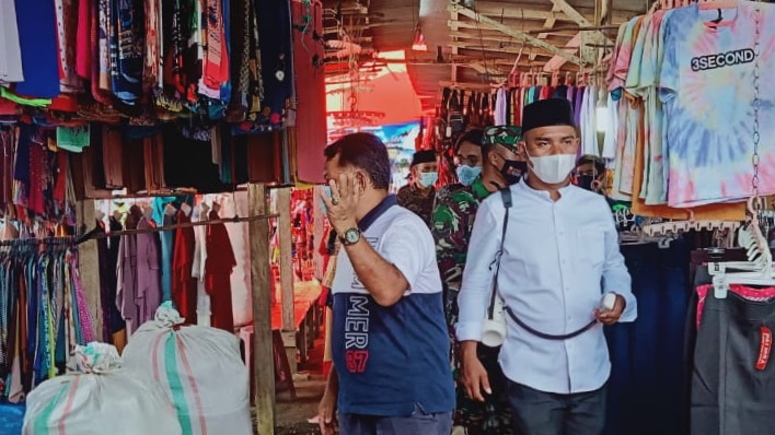 Sosialisasi Bahaya Covid, Camat Dan Upika Singingi Sambangi Pasar Sei Sirih