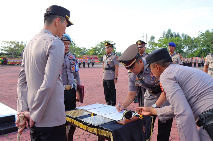 Polres Rohil Gelar Sertijab, Empat Perwira Di Pindah Tugaskan