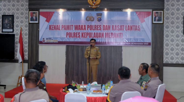 Plt Bupati Asmar Hadiri Kenal Pamit Pejabat Polres Meranti