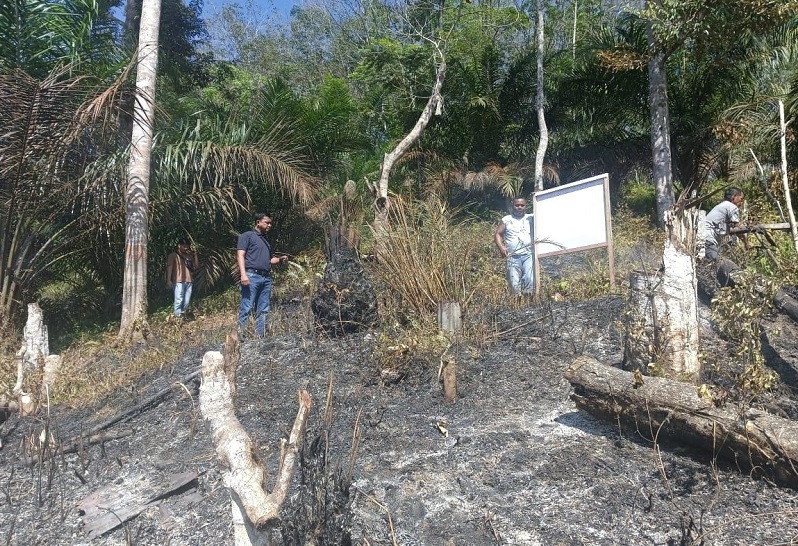 Polres Kuantan Singingi Ungkap  Kebakaran Lahan di Kawasan Hutan Lindung Bukit Betabuh