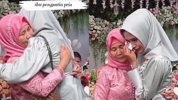 Viral Wanita Nangis Peluk Mantan Calon Mertua di Pelaminan, Bikin Kasihan