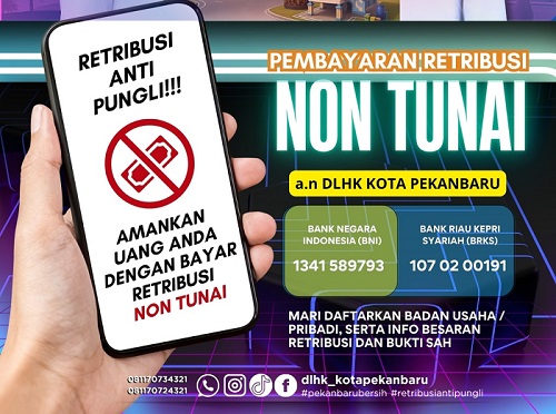 DLHK Pekanbaru Ajak Masyarakat Daftar dan Bayar Retribusi Non Tunai