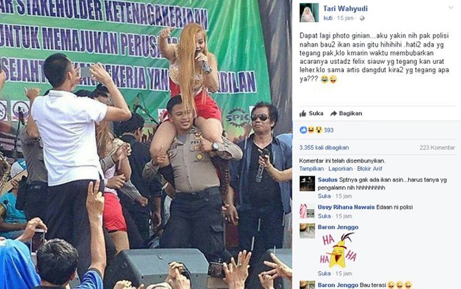 Geger... Ada Polisi Gendong Biduan di Atas Panggung, Mabes Bilang Begini