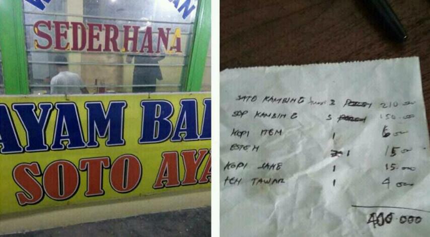 Waduh, Makan 10 Tusuk Sate di Rumah Makan 'Sederhana', Pemudik Ini Kaget Lihat Tagihan, Harganya 'Menusuk'