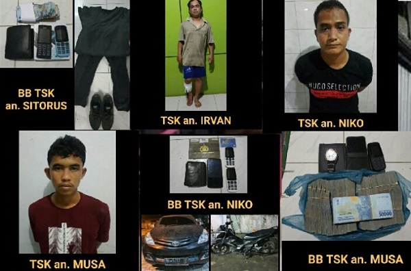 Sudah DIbagi-bagi, Lihat Nih,  Uang  Rp1,6 Miliar Milik Pemprov Sumut yang Dicuri, Empat Pelakunya Ditangkap di Riau