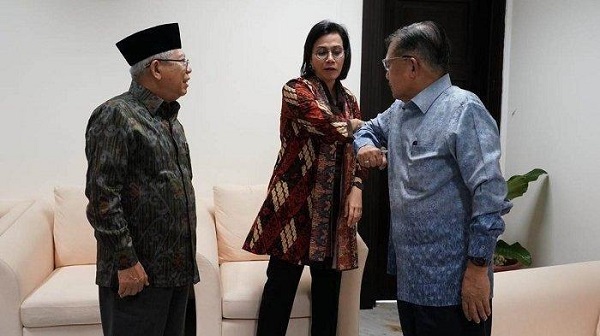 Bertemu Ma'ruf Amin Didampingi Sri Mulyani, JK: Seperti Deret Ukur, Kena Satu Sebar Tiga, Bahaya Kita...