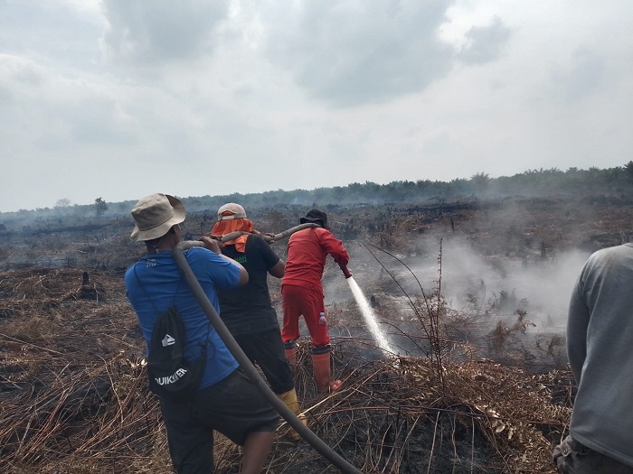 Belum Padam, Sudah 7,5 Hektare  Lahan Terbakardi Sungai Segajah Jaya