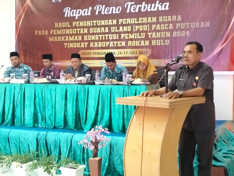 KPU Rohul Lakukan Rapat Pleno Terbuka Hasil PSU Pemilu 2024