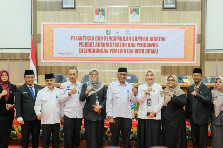 BKPSDM Kota Dumai Gelar Pelantikan Pejabat Eselon III dan IV