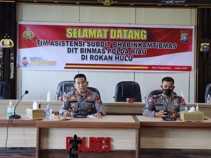 Kunjungan Wadir Binmas Polda Riau Ke Polres Rohul Dalam Hal Asistensi Penguatan Fungsi Bhabinkamtibmas Di Rohul