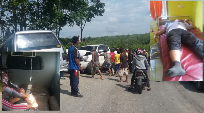 Lakalantas di  KM 247 Lintas Tengah Kelayang, Mobil Dinas Plt. Kadis Kesehatan  Inhu Rusak Parah, Penumpangnya...