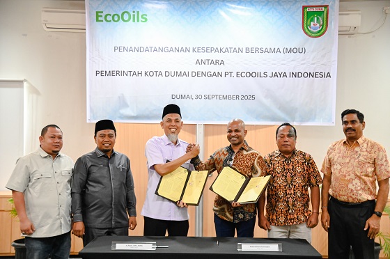 Wali Kota Dumai Teken MoU dengan PT. Eco Oils: Dorong Pemanfaatan Hasil Olahan Limbah Menjadi Produk Pembangunan Efisien