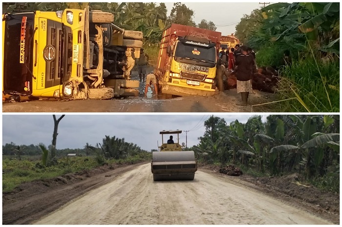 Dulu Truk Terguling, Kini  32,7 KM  Jalan Bagan Jaya Enok Mulus....