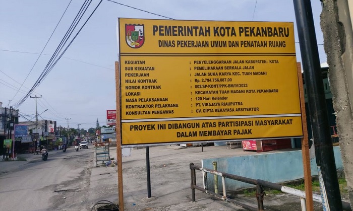 PUPR  Klaim Perbaikan Jalan Suka Karya Bersumber dari APBD Pekanbaru