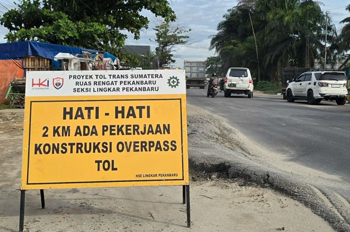 Pengerjaan Jembatan Tol Lingkar Pekanbaru, Hutama Karya Berlakukan Buka Tutup di KM 7 Garuda Sakti