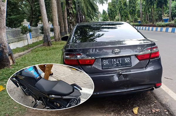 Brakkk! Tabrak Mobil Dinas Ketua DPRD, Pengendara CBR Nyaris Berjumpa Malaikat Maut