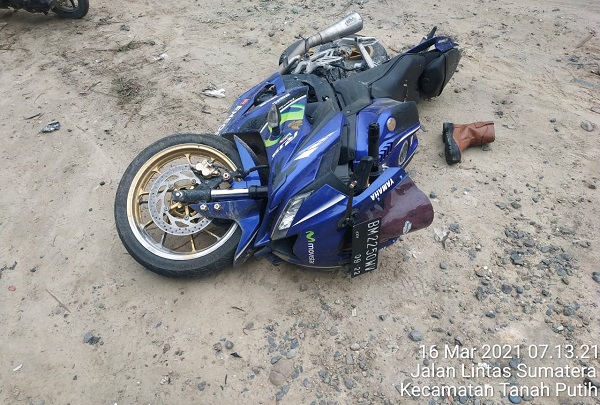 Selip  di Ujung Tanjung, Pengemudi R 15 Tewas di Tempat 