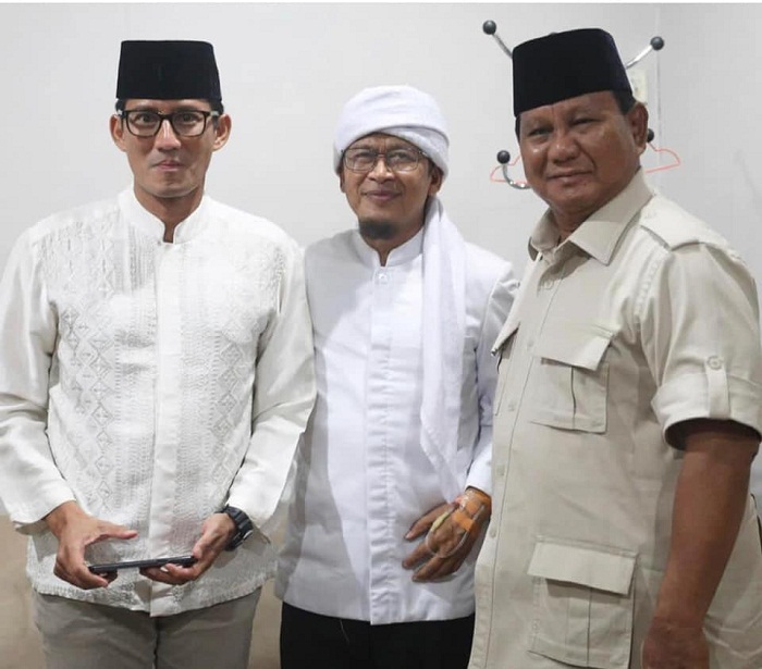 Usai UAS dan UAH, Aa Gym: Bismillah Saya Pilih 02  Pak Prabowo dan Pak Sandi