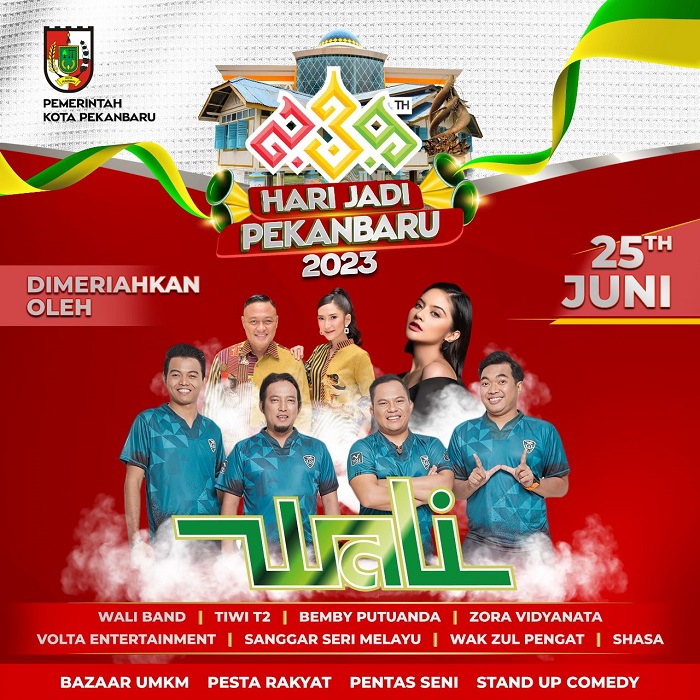 Yuk Nonton Wali Band di Malam Puncak Hari Jadi 239 Kota Pekanbaru