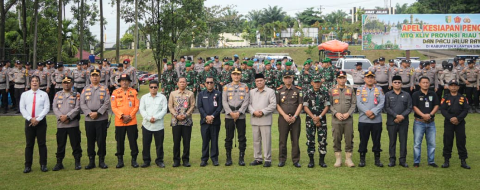 Apel Gelar Pasukan Digelar, Pengamanan MTQ Riau ke-44 dan Pacu Jalur Rayon II Siap Dilaksanakan
