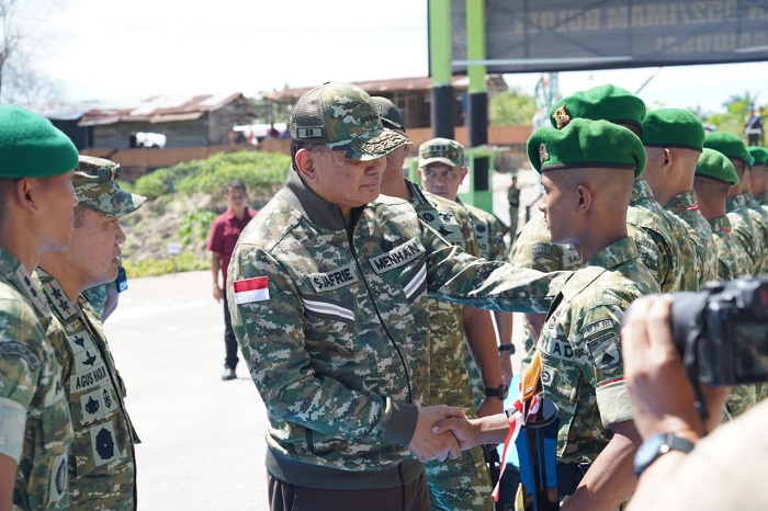 Menhan Sjafrie Sjamsuddin Tinjau Pembangunan Batalyon Infanteri di Bengkalis dan Kampar