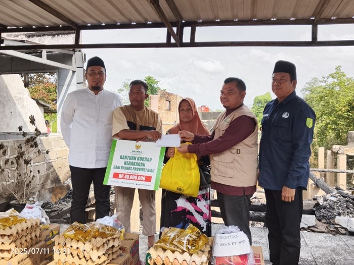 Baznas Riau Serahkan Bantuan untuk Korban Musibah Kebakaran di Air Molek