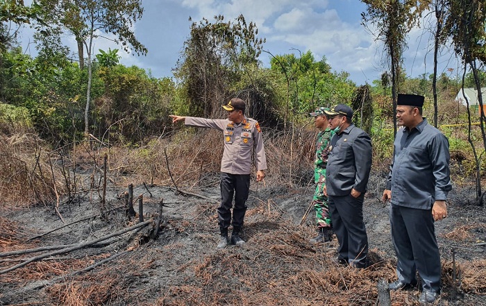 Bupati Tinjau Kebakaran Lahan di Langgini Bangkinang Kota
