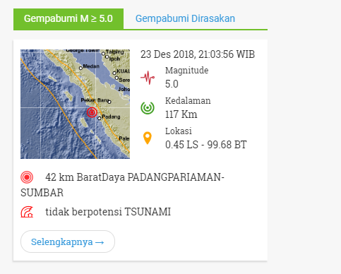 BREAKING NEWS: Padang Pariaman Diguncang Gempa 5,0 Skala Richter
