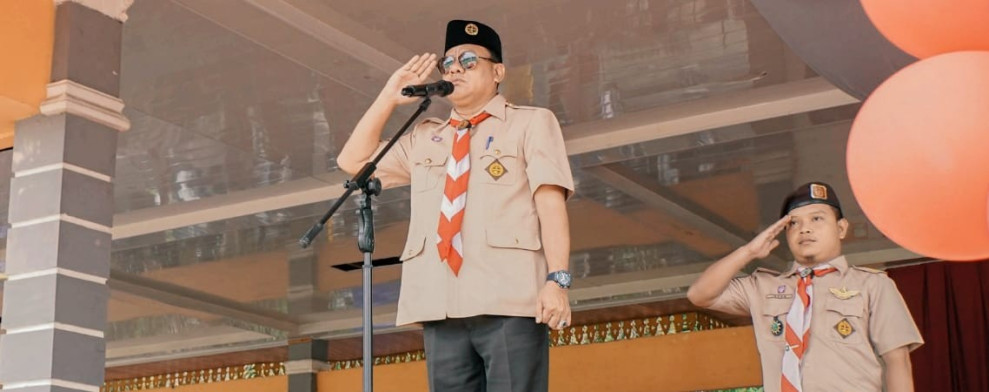 Bupati Kuansing Suhardiman Pimpin Upacara Peringatan Hari Pramuka Ke- 63 tahun 2024