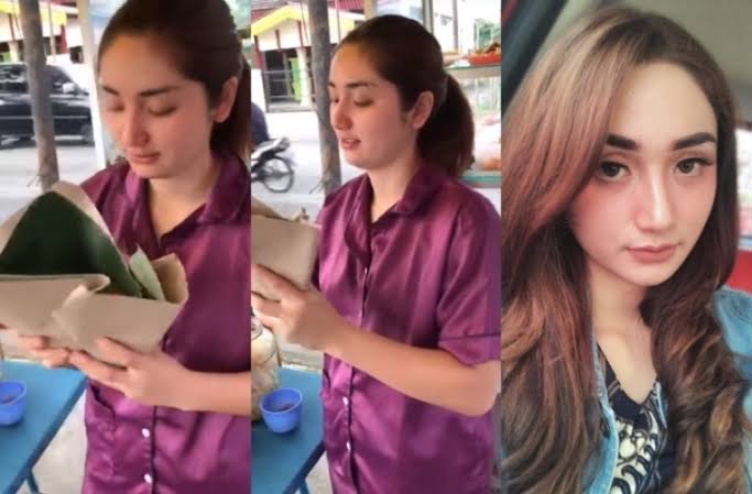HEBOH...Ini Dyna Soraya Lubis, Penjual Nasi Uduk Kelewat Cantik yang Bikin Gagal Fokus Pembelinya 