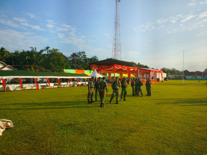 Persiapan Gemilang Jelang Kedatangan Kasad di Lapangan Merdeka Desa Gema, Kampar Kiri Hulu