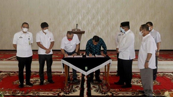 Saksikan MoU PT SS dan SBSU, Bupati Siak Berharap  KITB Bisa Jadi Lokomotif Perekonomian Siak