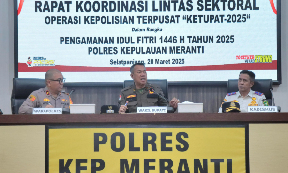 Wabup Muzamil Hadiri Rapat Lintas Sektoral Operasi Ketupat 2025 Polres Kepulauan Meranti