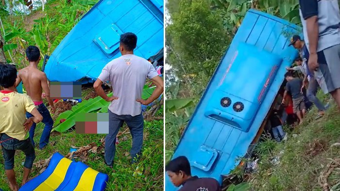 INNALILLAHI...Bus Terjun ke Jurang, 20 Rombongan Wisatawan Tewas