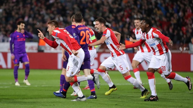 Kalah 2-0,  Liverpool 'Menangis' di Kandang Red Star