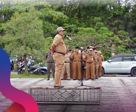 Pemkab Siak Gelar Apel Pagi Perdana di halaman Kantor Bupati