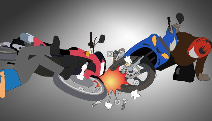 BRAKKK...Kawasaki Ninja dan Honda Beat 'Adu Kambing' di Tembilahan, Pengendara Luka-luka