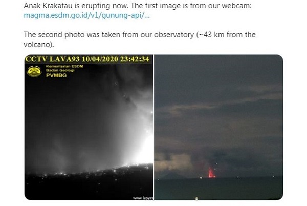 Anak Krakatau Erupsi, Ledakan Keras Terdengar di wilayah Jabodetabek