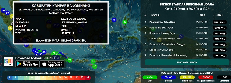 Sudah 4 Hari, Kualitas Udara di Siak dan Kampar Berbahaya