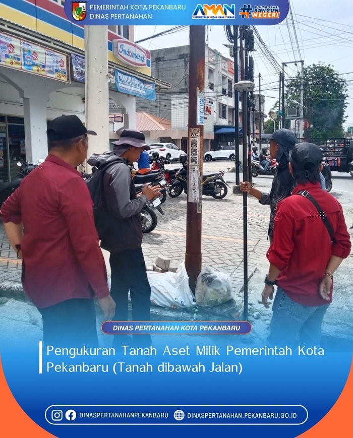 Dinas Pertanahan Pekanbaru Ukur Tanah Aset Pemko di Payung Sekaki