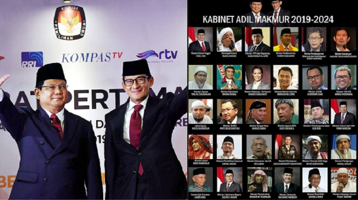 Hoax! Beredar Susunan Kabinet Prabowo-Sandi,  Ada Rocky Gerung, Rizieq Shihab dan Rhoma Irama