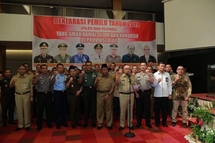 Gubernur Riau Pimpin Deklarasi Pemilu Damai 2019