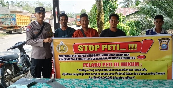 Polsek Kuantan Mudik Keluarkan  Larangan PETI di Desa Seberang Pantai