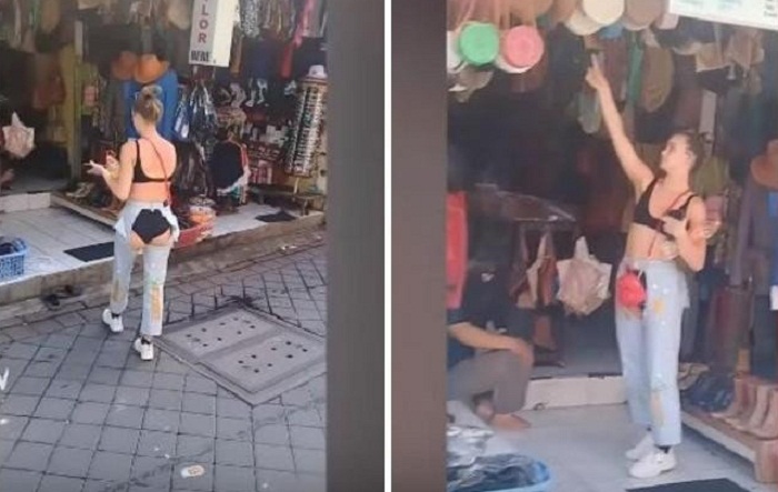 KOCAK ABIS...Tampil Beda, Bule Cantik Jadi Viral karena Pakai Celana Jeans yang Robeknya di Bokong
