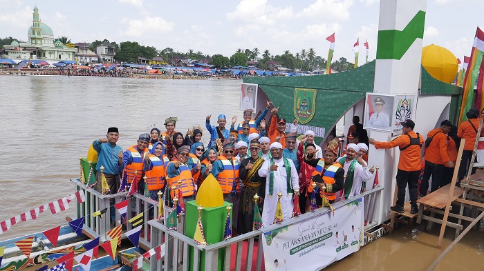 Penampakan Perahu Hias Kafilah Rohil di MTQ Provinsi Riau XLIV