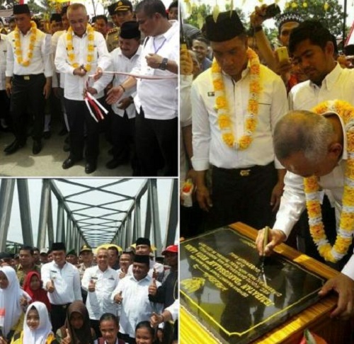 Didampingi Suparman, Gubri Resmikan Jembatan Darussalam Kota Lama