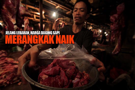 IBU-IBU MENJERIT...Dua Hari Menjelang Idul Fitri, Harga Daging Sapi Rp170.000 Per Kilo
