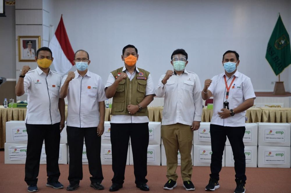 Pemprov Riau Terima Bantuan 96 Ribu Lebih Masker dari SKK Migas 